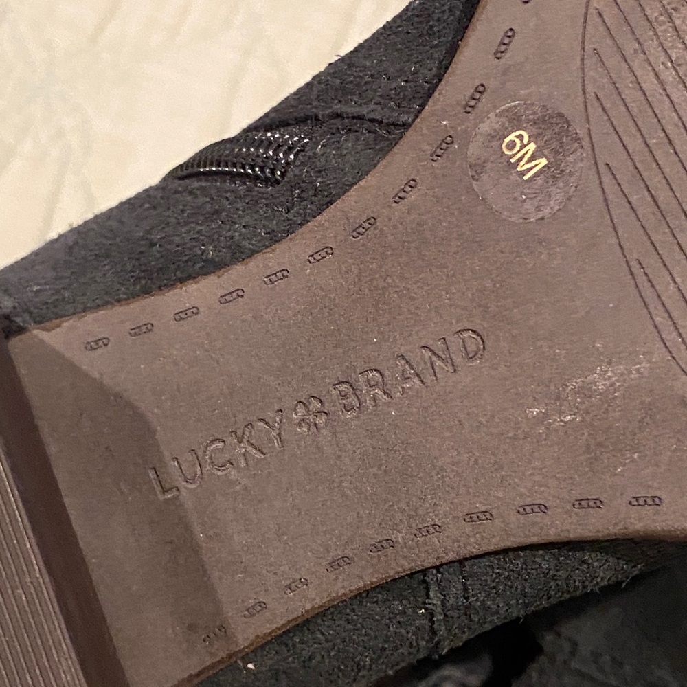 NWT, Lucky Brand Suede Black Ankle Boots - Picture 9 of 13